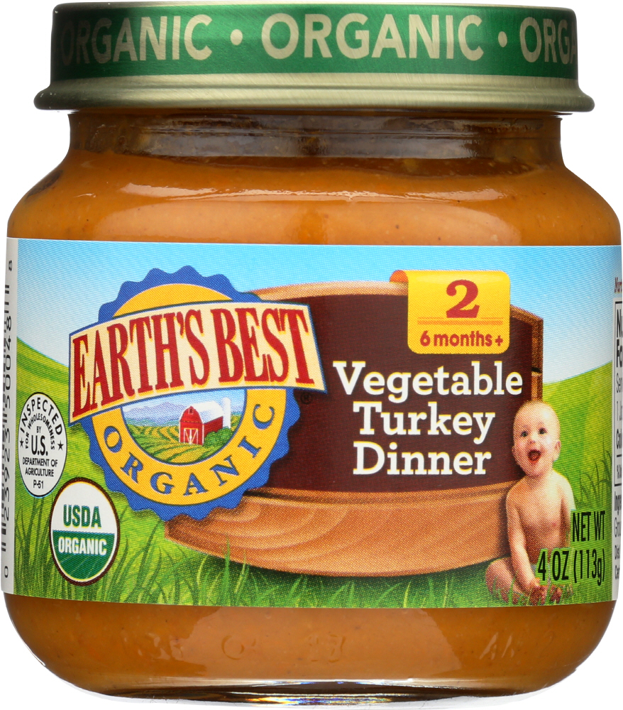 EARTHS BEST: Organic Strained Turkey & Vegetables, 4 oz ...